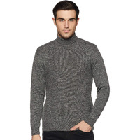 Amazon Brand - Symbol Men's Acrylic High Neck Sweater (SWR-06_Mid Grey Melange_X-Large