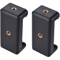 HUMBLE Universal Monopod Holder Clip for Mobile Camera Holder and Tripod Mount Holder- Black (Pack of Two)