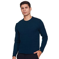 Amazon Brand - Symbol Men's Acrylic Crew Neck Sweater (SWR-SY-AW21-03_Dk Teal_M)