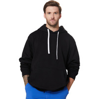 Amazon Brand - Symbol Men's Cotton Blend Neck Hooded Sweatshirt Black M
