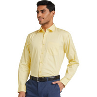 Amazon Brand - Symbol Men's Solid Cotton Formal Shirt | Plain | Full Sleeve - Regular Fit (Available in Plus Size) (Yellow_42)