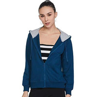 Amazon Brand - Symbol Women's Regular Cotton Blend Hooded Sweatshirt 002_Poseidon Blue_X-Large_Poseidon Blue_XL