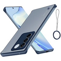 Pikkme Vivo V27/V27 Pro 5G Back Cover Hybrid Frameless Full Camera Protection Raised Edges Frosted Matte Translucent Bumper Case for Vivo V27/V27 Pro 5G (Thermoplastic Polyurethane, Blue)