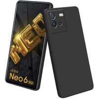 LIRAMARK Silicone Soft Back Cover Case for iQOO Neo 6 5G (Silicone Black)