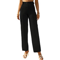 ROYALICA Women's High-Waisted Pant |Bell Bottom Trendy Retro-Chic Trousers - Perfect for Every Occasion (M, Black)