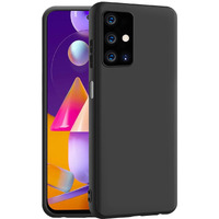 CEDO Samsung Galaxy M31s Back Cover | Camera Bump Protection & Ultra Slim | Matte Soft Silicon Shock Proof Rubberised Back Case Cover (Black)