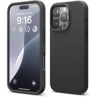 LIRAMARK Liquid Silicone Soft Back Cover Case for Apple iPhone 16 Pro (6.3 inch) (Black)
