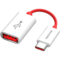 Sounce USB 3.0 to Type-C OTG Cable Male-Female Adapter Compatible with All C Type Supported Mobile Smartphone and Other Devices (White & Red) (TCOTG)