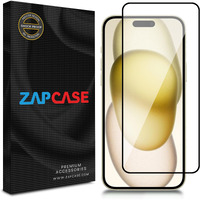 Zapcase HD Plus Tempered Glass Screen Protector Compatible for Samsung Galaxy M05 (Black) Edge to Edge Coverage with Easy Installation Kit