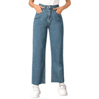 KOTTY Women High Rise Cotton Lycra Blend Ankle Length Jeans