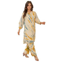 FABNEX kurta set for women | Women Kurta | Women Kurta Sets Kurtis | Women Kurta Pant Set | Women Kurta Pant Set Women Kurti Set with Pant (K-78-79) (Yellow, 2XL)