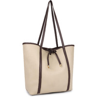 LEGAL BRIBE Women's Cozy Textured Tote Bag (Beige)