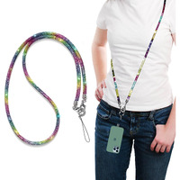 GadgetBite Diamond Charm Phone Lanyard - Cross body lanyard, Mobile Holder Strap, Hands-Free Neck Hanging Chain Accessory, Compatible with iPhone & Most Smartphones, Charms for Phone Case.(Rainbow)