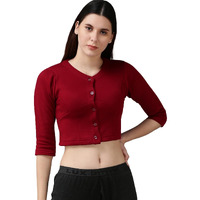 Lux Cottswool Womens Solid Regular (Cottswool_Blouse_Maroon 100)