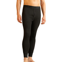 Lux Cotts Wool Mens Black Solid Winter wear Thermal Bottom (Size : 100cm)