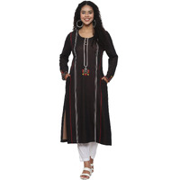 BIBA Women YARNDYED Straight Mix and Match(Winter W19904_Black_38)