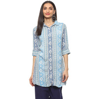 BIBA Women Printed Short_Kurta Mix and Match(TOP & TUNICS20204_Blue_34)