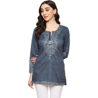 BIBA Women Printed Straight Mix and Match(Winter W19900_Teal_38)