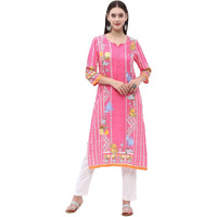 BIBA Women's Rayon Regular Tunic Shirt (ASSORTED18699EAW24MISTY Rose_Red