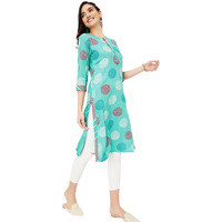 Max Women Printed Straight Kurta (PKST41001AQUA)_S