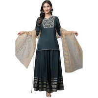 Aurelia Women's Rayon Set (23AUAS14185-605954_Dark Teal