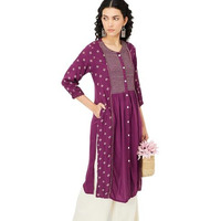 Max Women's Rayon Regular Kurta (VIWWFE24ME_Purple