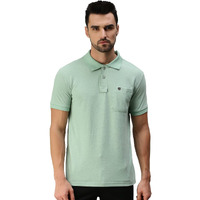 ONN Men's Solid Regular Fit Polo Nc432_Skgrn_1Pc_Smoke Grn_L, Green