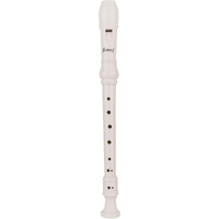JUAREZ Clar Descant German Style 8 Holes Soprano Recorder Flute with Cleaning Rod Suitable for School Ensembles | Home Practice | Music Classes | Gift, White with Cleaning Rod & Case