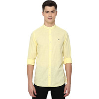 Allen Solly Men's Solid Slim Fit Shirt (ASSFWMOFN83258_Lemon Yellow 38)