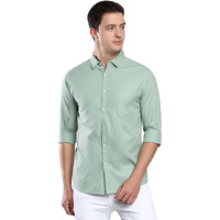 Dennis Lingo Men's Solid Slim Fit Casual Shirt (AZ301_SAGE_XXL)