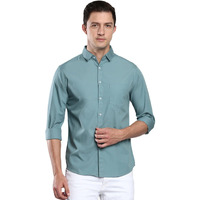 Dennis Lingo Men's Solid Slim Fit Casual Shirt (AZZ301_D-TEAL_XXL)