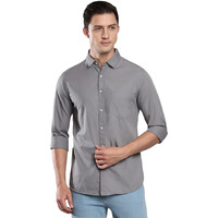 Dennis Lingo Men's Solid Slim Fit Casual Shirt (AZ301_SLATE_XL)