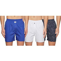 Amazon Brand - Symbol Men's Cotton Printed Boxer Shorts (Combo Pack of 2) Casual | Underwear | Half Pants | Short Pant - Regular Fit with Back Pocket (Multicolor 7_L)