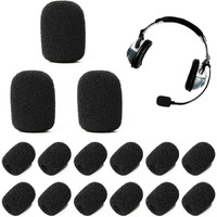 CareFlection Mini Microphone Windscreens Mic Foam Covers for Lapel Lavalier Headset miike, Studio - High Density Protection : Noise pop Filter Black, Pack of 2 pcs (A Type) 5 Years Warranty (10)
