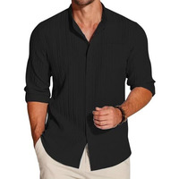 Leriya Fashion Men's Solid Regular Fit Shirt (Lf-Ms-6242_Black