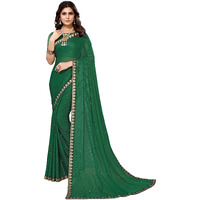 Yashika Women's Lycra Blend Saree (AARIYA Green