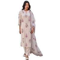 FABNEX kurta set for women | Women Kurta | Women Kurta Sets Kurtis | Women Kurta Pant Set | Women Kurta Pant Set with dupatta Women Kurti Set with Pant and dupatta (K-104-WHITE-M)