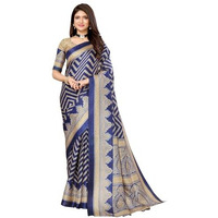 Yashika Women's Woven Printed Art Silk Saree with Unstitched Blouse Material (AZ-YS-P1-BINDU-Parent_Navy)