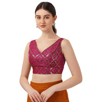 OOMPH! Pink Readymade Sleeveless Blouse for Women - rbbl295m