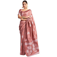 Satrani Women's Silk Blend Banarasi Jacquard Saree with Unstitched Blouse Piece (3882S197N_Dusty Rose Pink3)