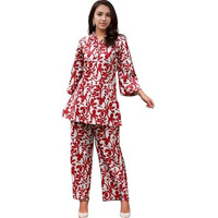 SHIENZY Women's Cotton Blend Regular Top and Bottom Set (1594SHZ_Maroon