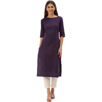 Hritika Women's Violet Stripes Printed Cotton Blend Casual Kurta_(HRKR5_HRK0014VOLT_L)