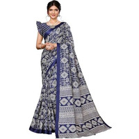 Yashika Women's Latest Woven Printed Art Silk Saree with Unstitched Blouse Material-Suitable for All Indian Weddings and Festivals (AZ-YS-P1-URMILA-YASHODA-Parent_Navy)