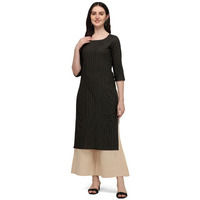 Hritika Women's Black Solid Printed Cotton Blend Casual Kurta_(HRKR5_HRK0014BLCK_S)