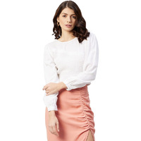 Marie Claire Women's Regular Blouse (MC2320_White M)