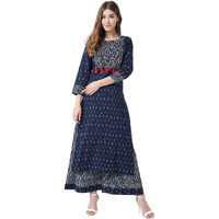 Tissu Women's Cotton Regular Kurta Palazzos Set (Tis-560-56_Indigo_8XL)