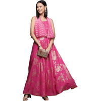 Ahalyaa Women's Polyester Co-Ords (AHBLSKCP-COMBO-847_Pink_S)