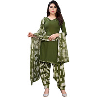 Yashika Women's Crepe Dress Material (FORAM Mehandi Free Size)
