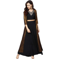 Ahalyaa Women Black Indo Western Set from