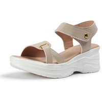 Vendoz Women Casual Cream Wedges Sandal